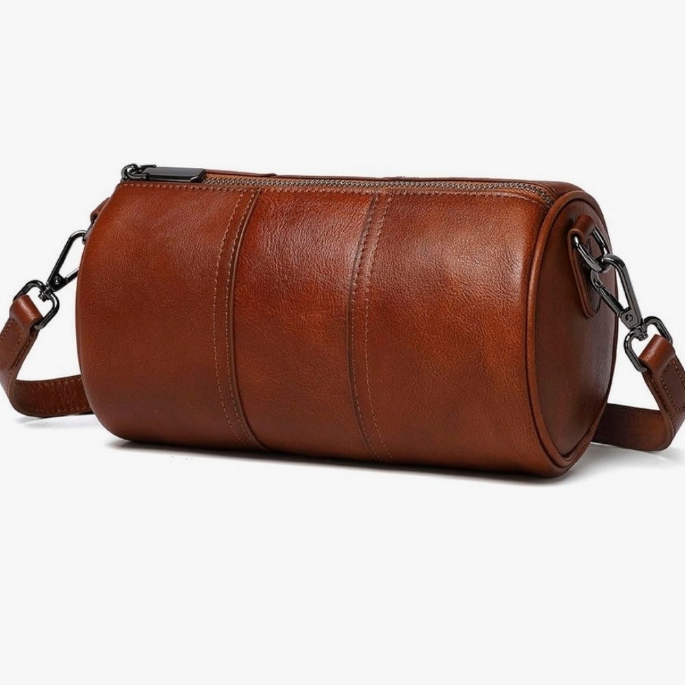 NWT Genuine Leather Crossbody Shoulder Bag 2 Straps!